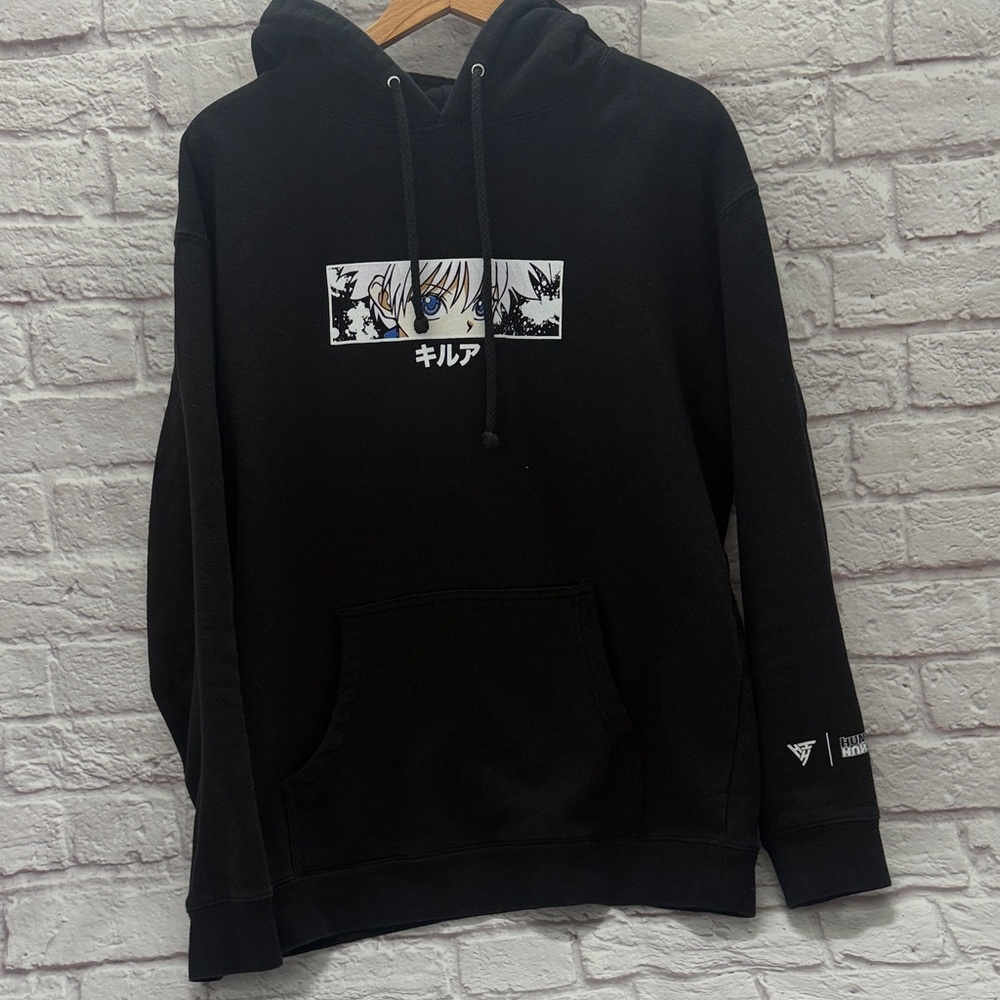 Black Graphic Hunter X killua eyes Hoodie anime